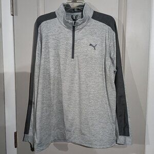 Puma Men's Golf Long 1/4 Zip Pullover Gray Large